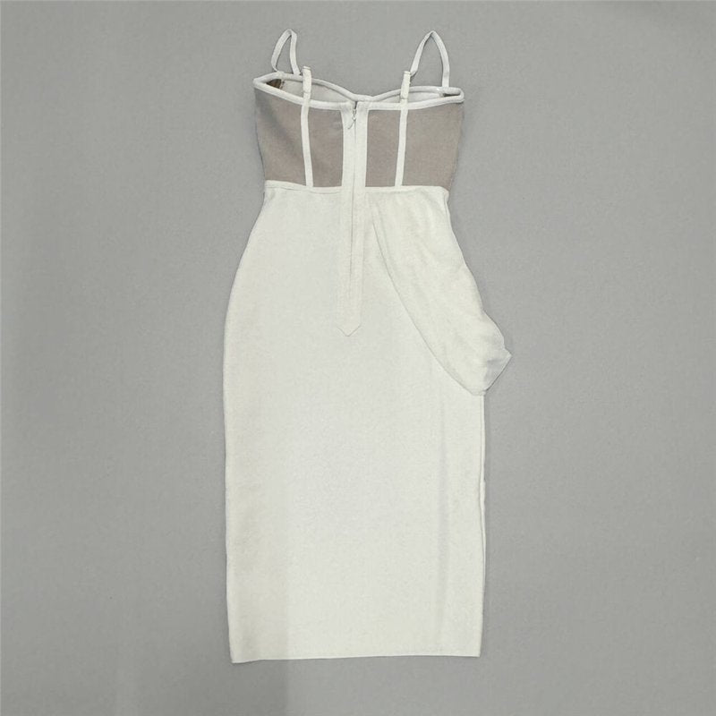 Strapless Mesh Panel Bodycon Dress H6455