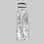 Strapless Metallic Ruffle Maxi Dress H5732