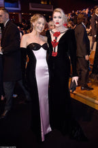 Strapless Ombre Satin Gown with Black Velvet Sleeves H6466
