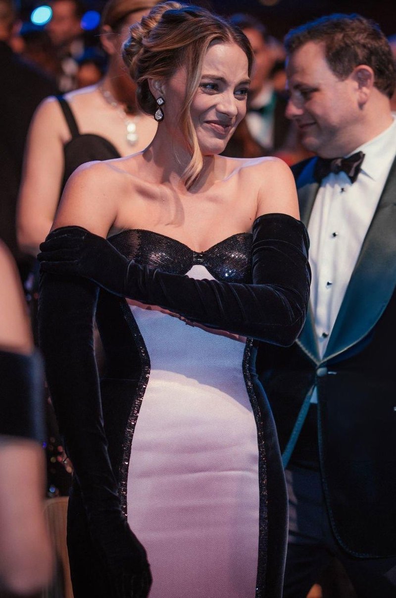 Strapless Ombre Satin Gown with Black Velvet Sleeves H6466