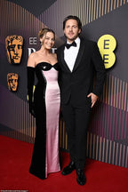 Strapless Ombre Satin Gown with Black Velvet Sleeves H6466