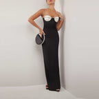 Strapless Pearl Trim Mermaid Gown H6523