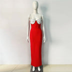 Strapless Pearl Trim Mermaid Gown H6523