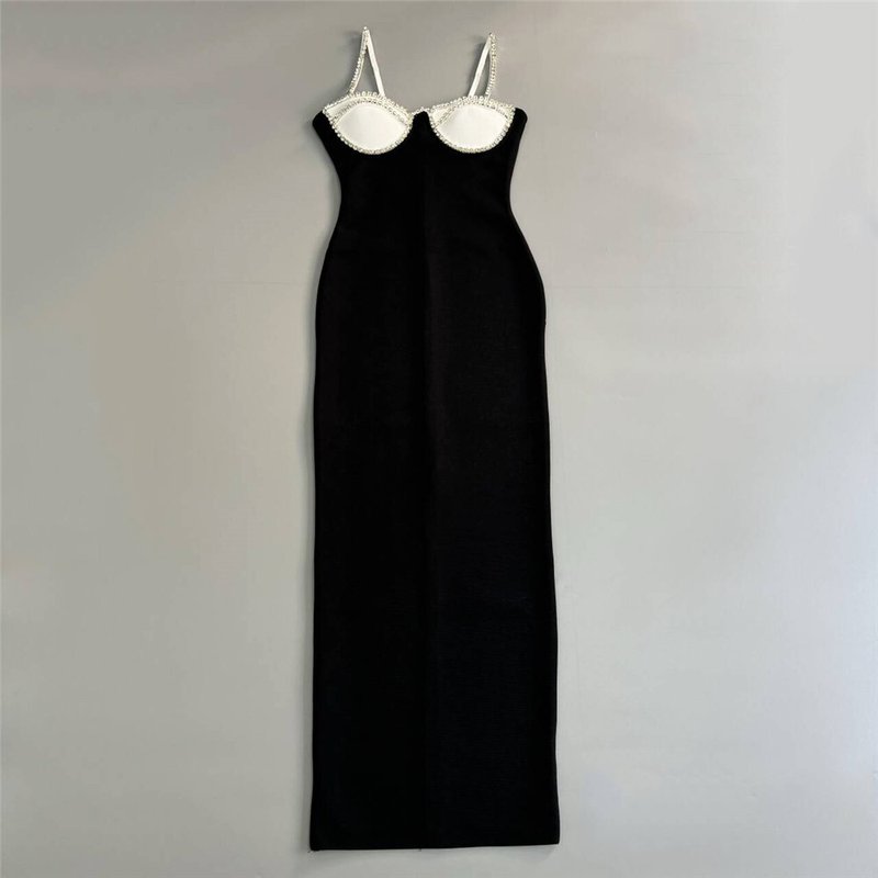 Strapless Pearl Trim Mermaid Gown H6523