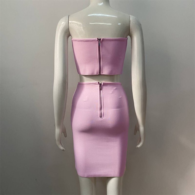 Strapless Pink Corset Mini Dress H5943