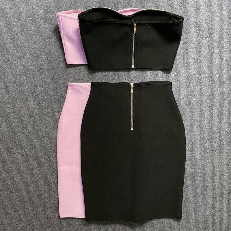 Strapless Pink Corset Mini Dress H5943