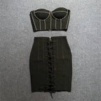 Strapless Pink Corset Mini Dress H5943
