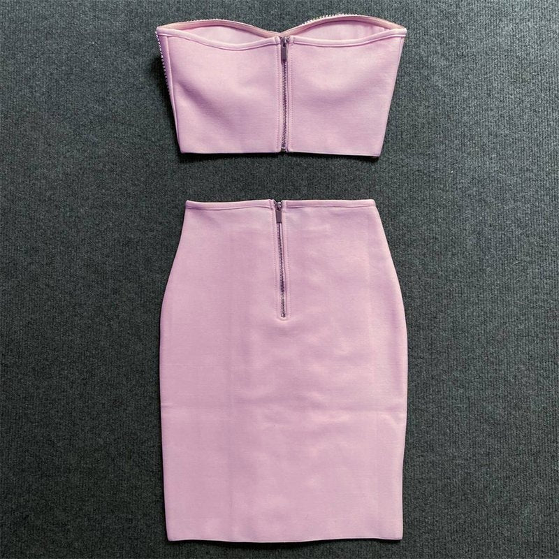 Strapless Pink Corset Mini Dress H5943