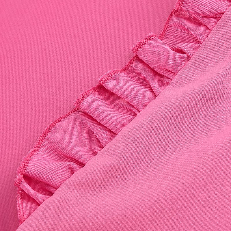 Strapless Pink Floral Cutout Midi Dress H6057