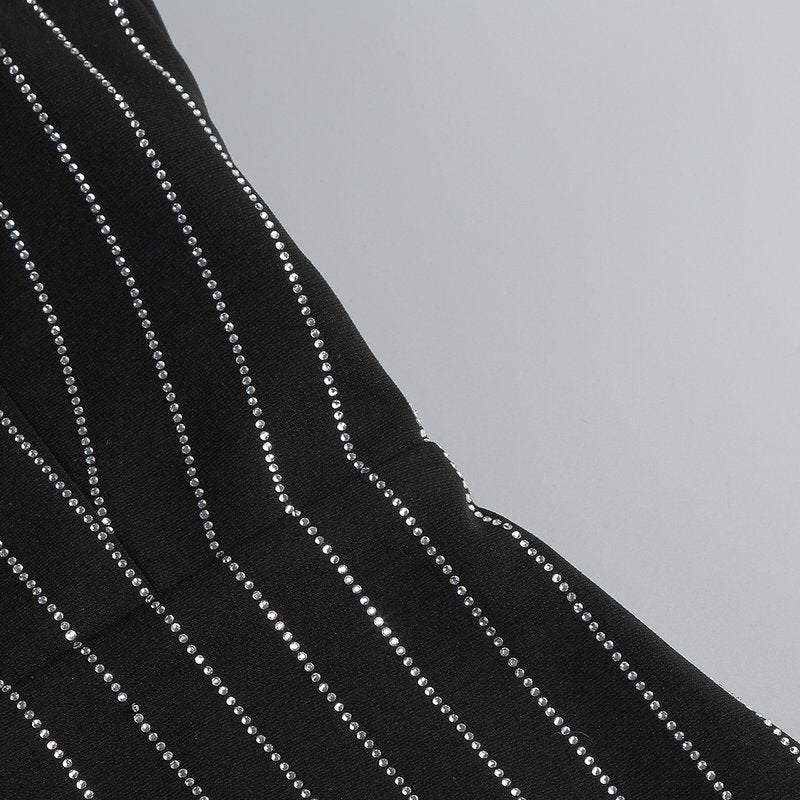 Strapless Pinstripe Bandage Mini Dress H6595