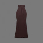 Strapless Pleated Satin Maxi Dress H7129