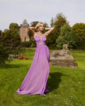 Strapless Purple Cutout Maxi Dress H5990