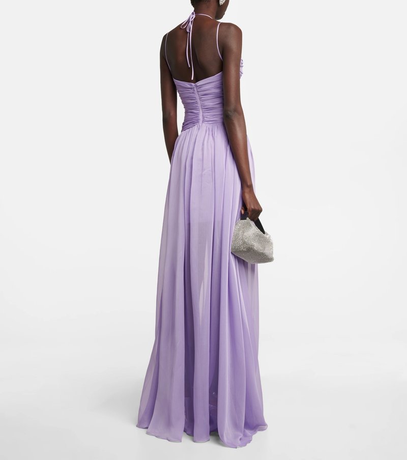 Strapless Purple Cutout Maxi Dress H5990