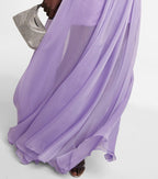 Strapless Purple Cutout Maxi Dress H5990