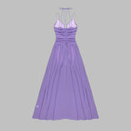Strapless Purple Cutout Maxi Dress H5990