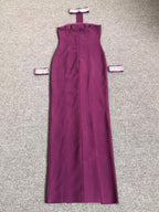 Strapless Purple Gown with Crystal Trim H6677