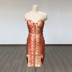 Strapless Red Corset Bandage Dress H6079