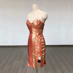 Strapless Red Corset Bandage Dress H6079