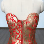 Strapless Red Corset Bandage Dress H6079