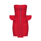 Strapless Red Corset Mini Dress H5820