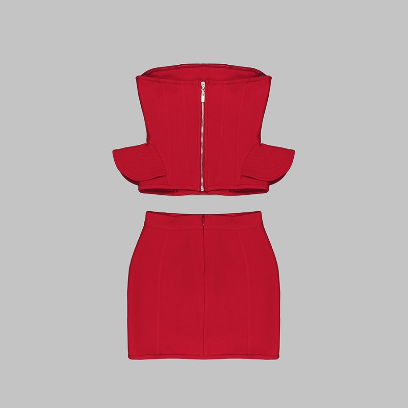 Strapless Red Corset Mini Dress H5820