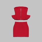 Strapless Red Corset Mini Dress H5820