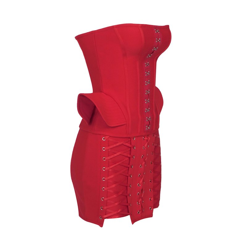 Strapless Red Corset Mini Dress H5820