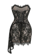 Strapless Red Lace Corset Mini Dress H6187