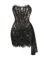Strapless Red Lace Corset Mini Dress H6187