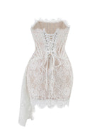Strapless Red Lace Corset Mini Dress H6187