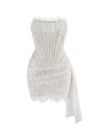 Strapless Red Lace Corset Mini Dress H6187