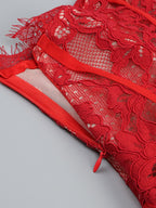 Strapless Red Lace Corset Mini Dress H6187