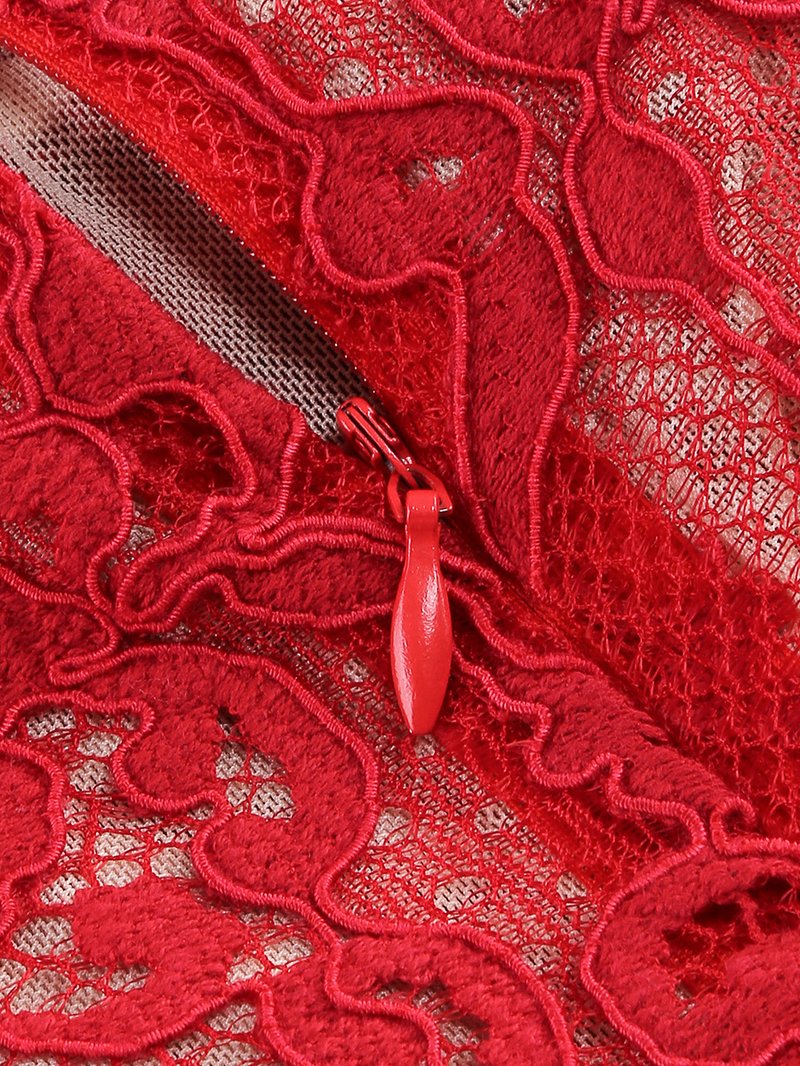 Strapless Red Lace Corset Mini Dress H6187