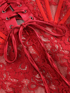 Strapless Red Lace Corset Mini Dress H6187