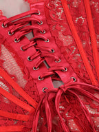 Strapless Red Lace Corset Mini Dress H6187