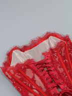 Strapless Red Lace Corset Mini Dress H6187