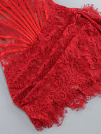 Strapless Red Lace Corset Mini Dress H6187