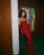 Strapless Red Mermaid Gown H6378