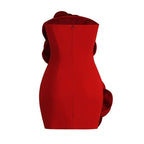 Strapless Red Rose Embellished Mini Dress H6051