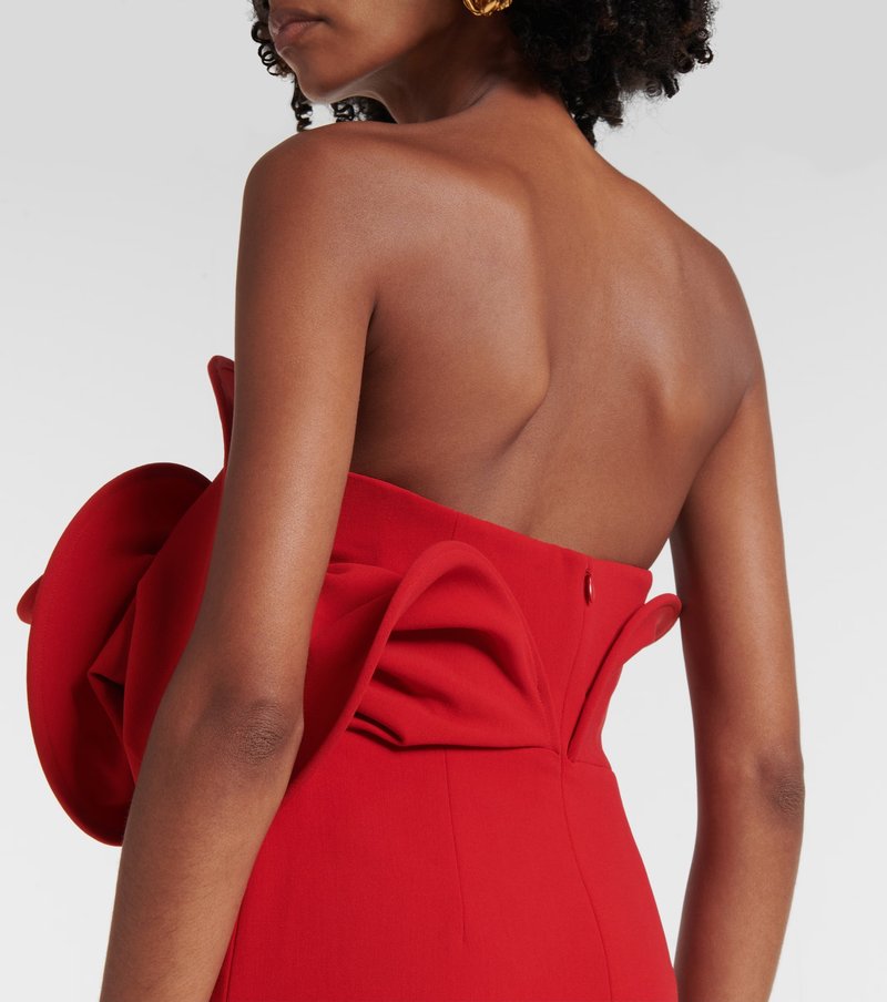 Strapless Red Ruffle Bandage Dress H6519