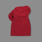 Strapless Red Ruffle Bandage Dress H6519