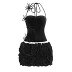 Strapless Red Ruffle Corset Mini Dress H6704