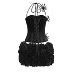 Strapless Red Ruffle Corset Mini Dress H6704