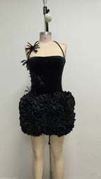 Strapless Red Ruffle Corset Mini Dress H6704