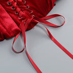 Strapless Red Ruffle Corset Mini Dress H6704