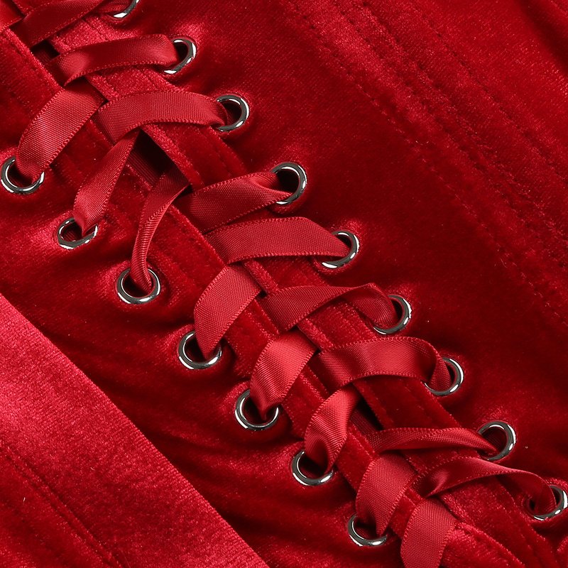 Strapless Red Ruffle Corset Mini Dress H6704
