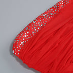Strapless Red Satin Mermaid Gown H6559