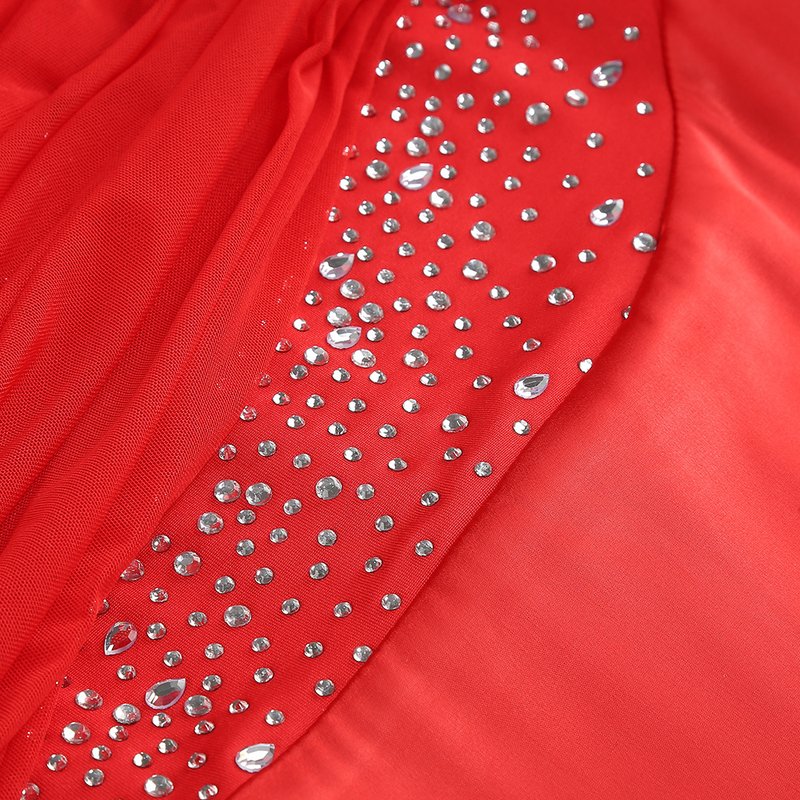 Strapless Red Satin Mermaid Gown H6559