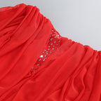 Strapless Red Satin Mermaid Gown H6559