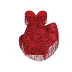 Strapless Red Sequin Fringe Mini Dress H6264